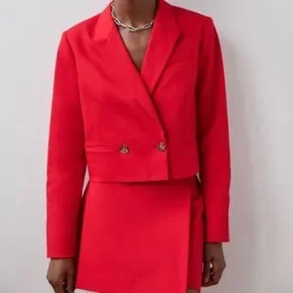 Babaton Jackets & Blazers - BABATON Red Double-Breasted Women's Blazer Size M